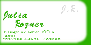 julia rozner business card